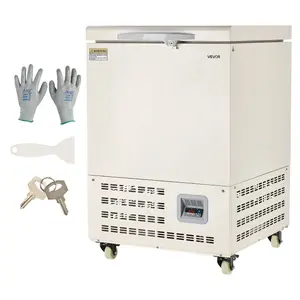 VEVOR Ultra Low Temperature Freezer, 25 L, 40 to 123 Adjustable Temp Range, with Digital Display, 304 Stainless Steel Liner, Portable Low Temperature Lab Freezer for Laboratory Samples Storage