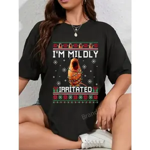 100% Cotton I'm Mildly Irritated Marcus The Worm Christmas Funny Meme T-Shirt rrt01