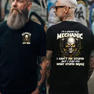 [Generation Studio] Personalized Year 1946-1964 I'm A Grumpy Old Mechanic Baby Boomer shirt, I Can't Fix Stupid Boomer Shirt, Generation Baby Boomer Shirt, Full Colors, Full Sizes, For Men, For Women