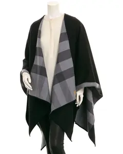 DNU PACK Burberry Reversible Check Merino Wool Poncho