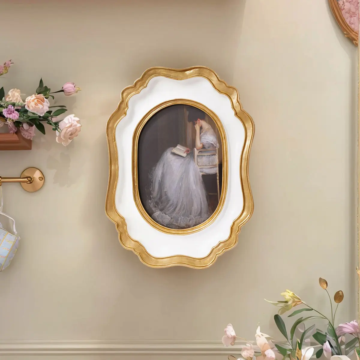 Creative Frame with Edge Design, Resin Material Photo Display Frame for Home Decor, Photography Prop Decoration, High Quality Frame
