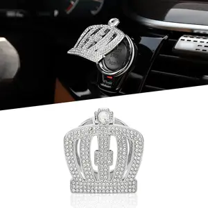 Bling  Engine Start Button Cover  Crown  Push Start Stop Button Ring Sparkly Bling  Button Cover Rhinestone Keyless  Ring Universal  Accessories (White)