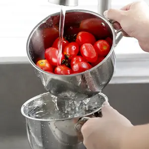 Stainless Steel Kitchen Sink Hanging Drain Basket, Strainer Basket, Dishwashing Utensil Storage, Bathroom Trash Can with Recycling Container