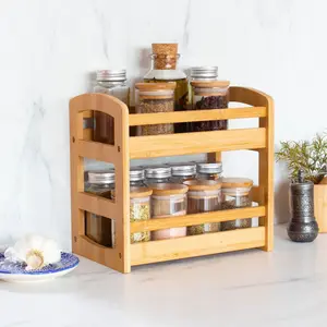 Totally Bamboo: Spice Rack for Kitchen Countertop or Cupboard (Bamboo)