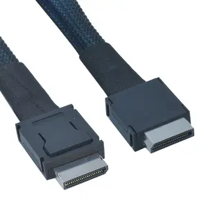 Oculink Cable PCIe 4.0 SFF-8611 4i Male Extension Cable for Oculink eGPU onexGPU Mini PC SSD, 0.6 feet (20 cm)