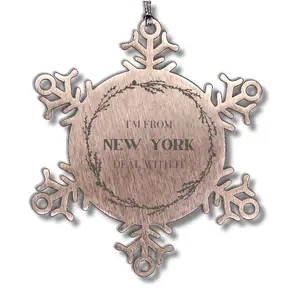 I'm from New York, Deal with it, Proud New York Snowflake Ornament Gifts