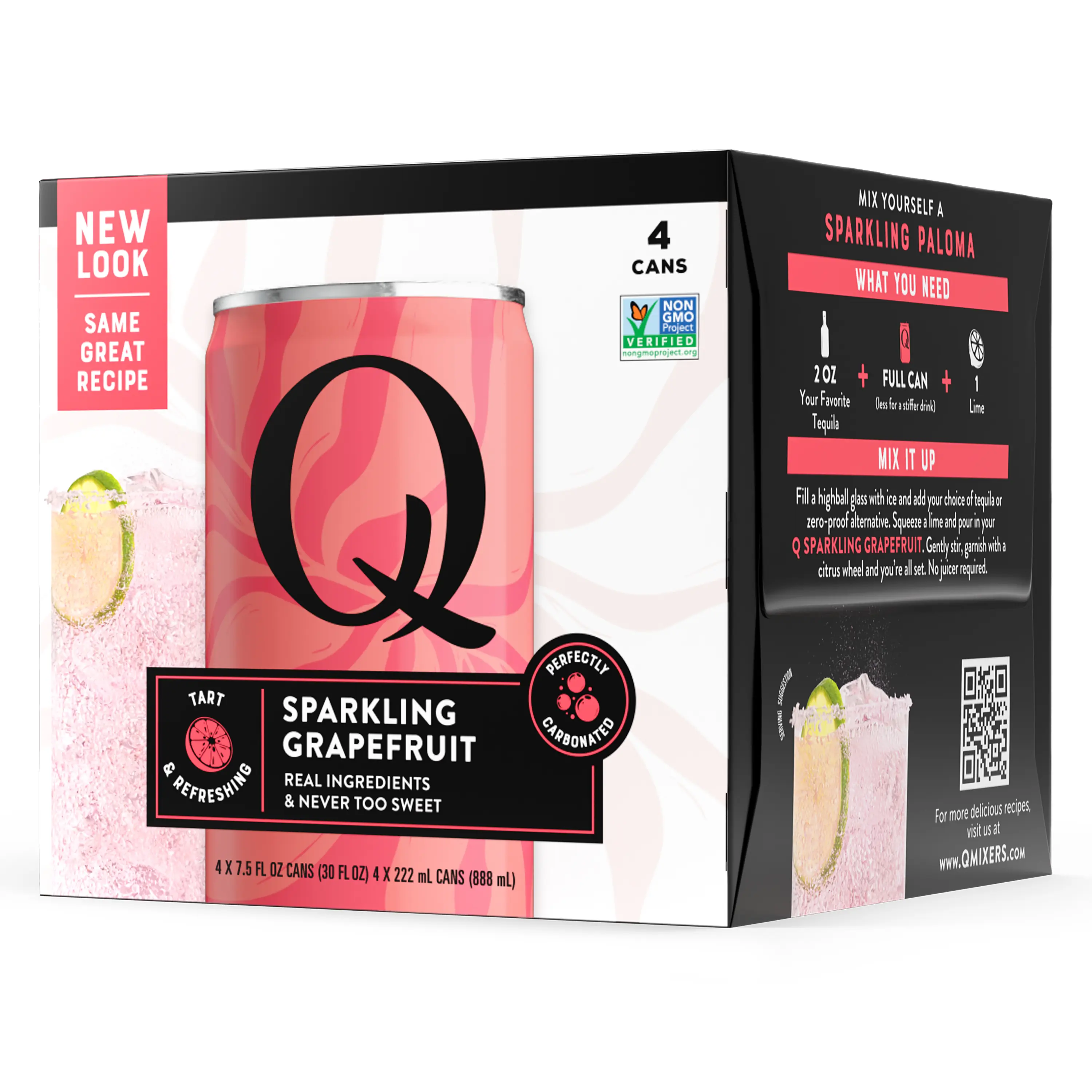 Q Mixers Sparkling Grapefruit, Premium Cocktail Mixer with Real Ingredients, 7.5 fl oz (Pack of 4)