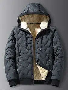 Men's Basic Zipper Teddy Fleece Jacket, Excellent Insulation, Comfortable Coating for Outdoor Activities, Fashion Winter Coat