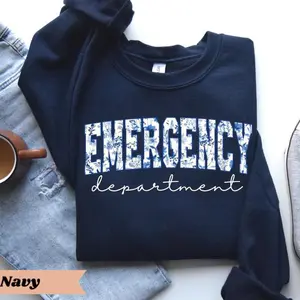 Floral Emergency Department Sweatshirt & T-Shirt – ER Nurse Crewneck | Emergency Nurse Gift for Women