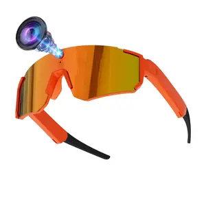 Smart Sunglasses for Sports, 4GB Memory Build-in, 8MP Anti-Shake Camera ,Dual Stabilization (Physical + EIS ), Hands-free 1200P Video Recording, Bluetooth Call ,Music Control ,AI Translation, 260Mah Battery, IP64 Waterproof, Sport Smart Glasses