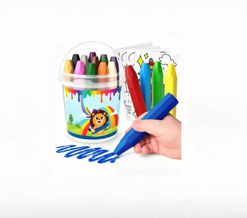 Toddler Crayons (16pc) - Non-Toxic, Washable, Large Easy-To-Grip Kids Drawing & Painting Supplies For Ages 1-8, With Printed & PDF Color Sheets