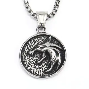 Unisex Witcher Wolf Head Necklace - Punk Hip-Hop Style, 24 Inches  A Perfect Gift for: Couples, Friends, Boyfriends, Girlfriends, Wife, Husband, Thanksgiving, Independence Day, Halloween, Black Friday, Christmas, and New Year  W575