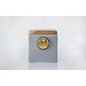 Square Ceramic Candle - Grey