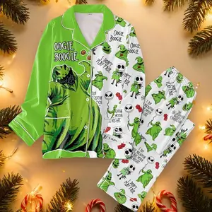 Oogie Boogie the Night Before Christmas Sleepwear SetSilk Sleepwear Set, Satin Pajamas, Perfect for Family Matching