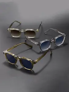 CATERSIDE Vintage Sunglasses Set of 1/2/3 with Packaging, Unisex Retro Street Style PC Cp Frame Fashion Sun Glasses for Driving Travel