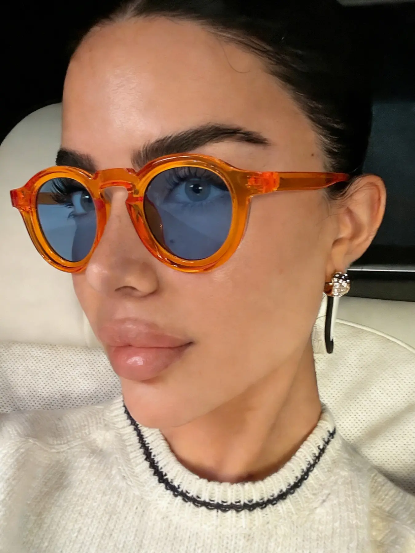 New Simple Colorblock Round Frame Unisex Decorative Trending Glasses, Casual Trendy Fashion Eyewear for Daily Wear, Beach Vacation, Party, High-Quality Vintage Style