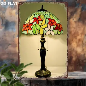 Vintage Floral Design Lampshade, 1 Count 2D Flat Vintage Lampshade, Decorative Plaques and Art Printing for Home Decor