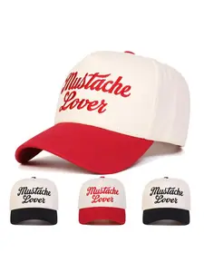 Unisex Mustache Lover Fun Five-Sided Baseball Cap, Adjustable Sun Protection Hat, Casual Spring & Fall Outdoor Travel, Men & Women