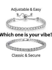 Artificial Zircon Decor Bracelet Set,Cubic Zirconia Bracelet, Adjustable Slider Bracelets, Slide Bracelet & Tennis Bracelet,Fashion Accessories for Women & Men,TrendyAll-match&Exquisite Jewelry for Birthday Gift