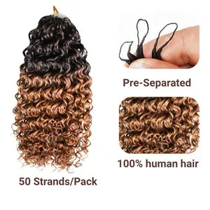 New 2026 LWIGS  Body Wave Crochet Human Hair Pre-Separated 60g/Pack Time-Saving, 60 Strands/Pack Mircale Knots Hot braids,4-5 Packs for Full Head Protective Styles Light Weight No Tension Reusable Feather Crochet Extension