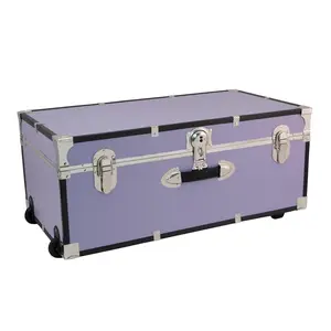 212 MAIN Advantus SWD6115-30 30 in. Seward Explorer Wooden Trunk - Wheeled, with Lock, Lilac, for Room Use