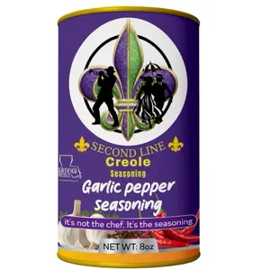 Second Line Creole Garlic Pepper Seasoning 8oz Certified Creole Flavoring for Your Cooking Needs Spice