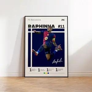 Raphinha Poster, FC Barcelona Print, Raphinha Fan Gift, Soccer Gifts, Football Player Poster, Soccer Wall Art, Sports Bedroom Print #4641