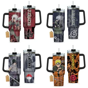 [Collection] Elysian Sip - Naruto Anime Series 40oz Tumbler High-Quality Insulated Tumbler, Shinobi Ninja Tumbler With Handle, Anime Lover Gift Tumbler, Leakproof Travel Mug.