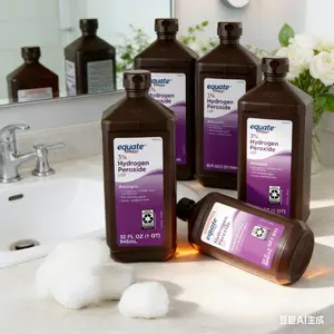 Equate 3% USP Grade Hydrogen Peroxide First Aid Antiseptic (6-Pack, 32 fl oz Each) – Compare to Leading Brands | Oral Debriding Agent & Wound Cleanser Mouthwash