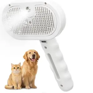 Dog and Cat Pet Steam Brush, 3-In-1 Spray Dematting Comb, Steam Dematting and Grooming, Long Hair and Short Hair Pets Water Brush, Grooming Supplies, Groomer Tools