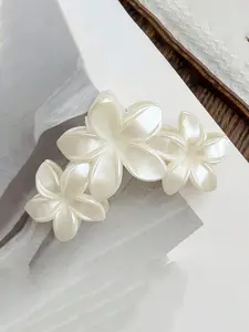 1pc Luminous Faux Pearl White Double-Sided Floral Hair Claw Clip, Simple Hair Claw Hairstyle Accessory For Women Accessories Hair Accessories, For Women, Fall, Travel, Hair Tools, Hair Stuff, Fall, Hair Accessories Women, Flower Hair Clip