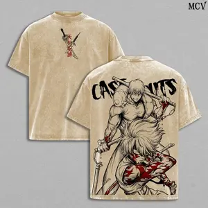 Maki Zenin x Toji Fushiguro Tee Washed – Jujutsu Kaisen Vintage Washed Heavy Cotton Oversized Anime Manga T-Shirt & Hoodie, Double Printed Dark Aesthetic Graphic, Heavenly Restriction Power Edition, Retro Unisex Streetwear JJK Merch