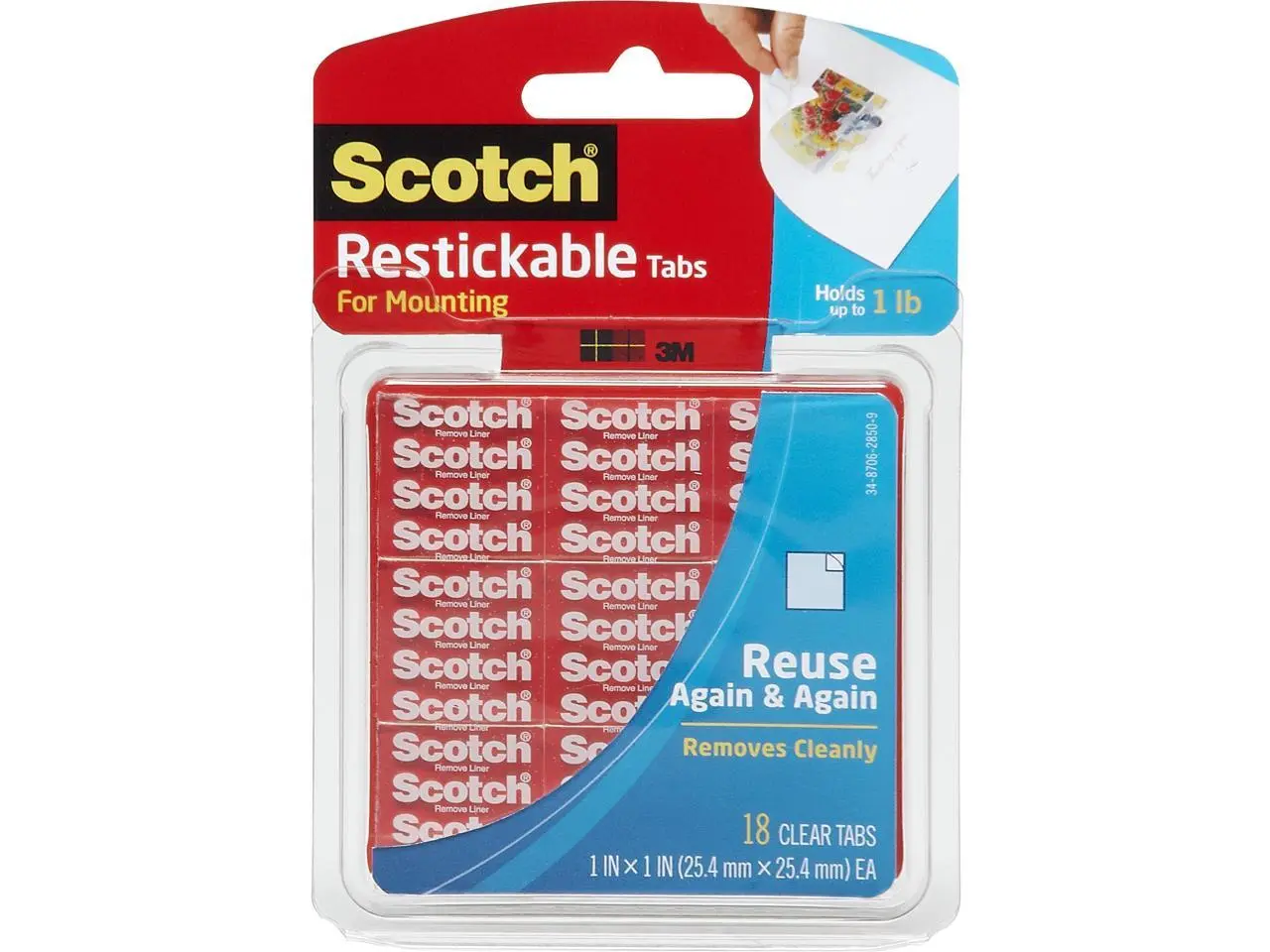 3M Scotch Reusable Adhesive Mounting Tabs 3M Scotch Reusable Adhesive Mounting Tabs