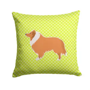 Collie Checkerboard Green Throw Pillow - 14x14 Decorative Pillow – Art for Your Home & Patio BB3816PW1414