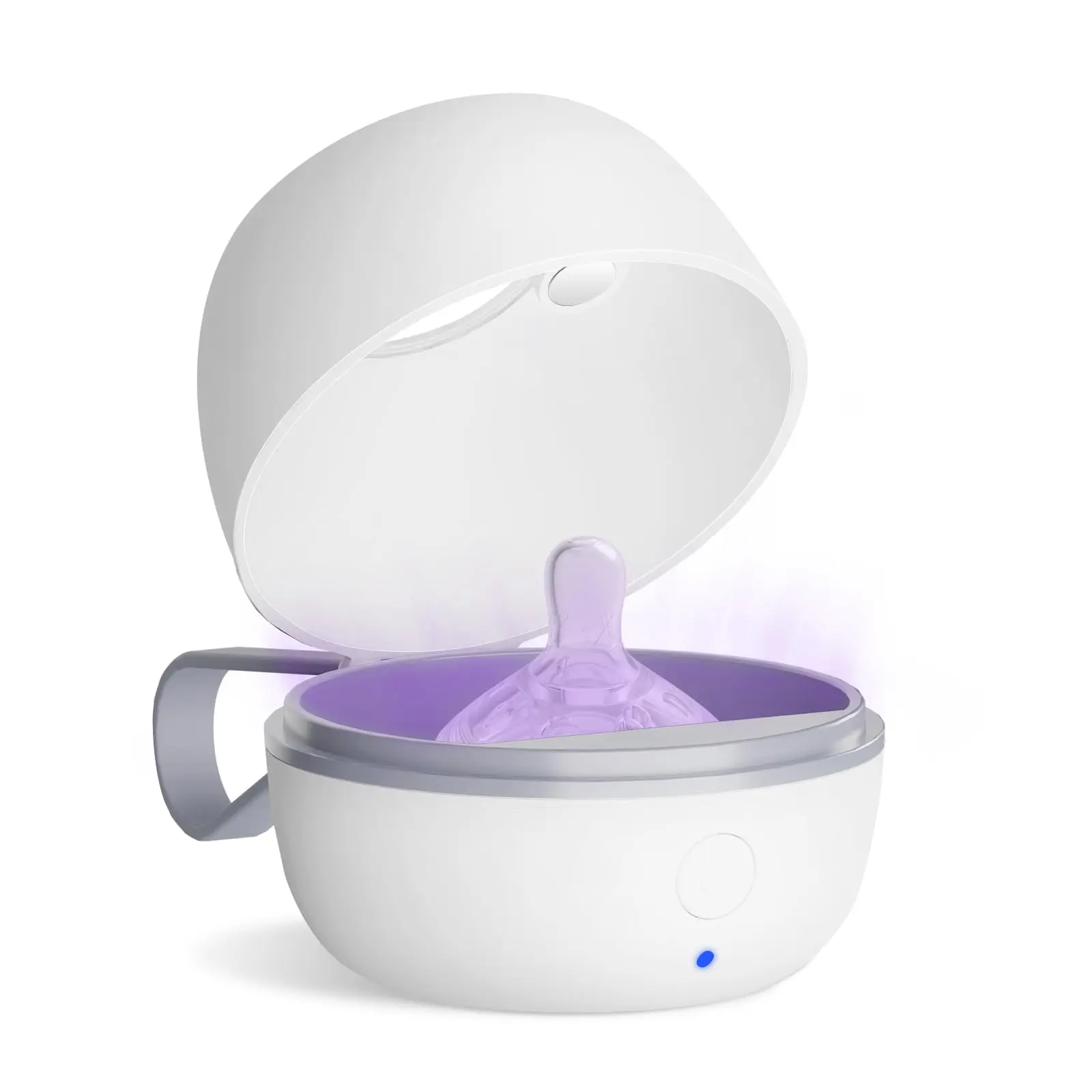 MomMed Portable UV Pacifier Sanitizer, 60s/180s Quick Clean Modes, USB Rechargeable Dummy Sterilizer Box for Baby Pacifiers & Bottle Nipples
