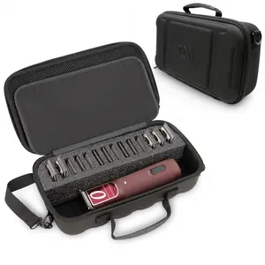 Hair Clipper Case For Barbers Compatible with 14 Metal Andis, Oster, Wahl - Detachable Clipper Blades, Includes Black Carry Case Only
