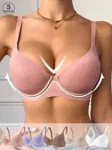 2/3/4/5/6 Pack / 6 colors available Women's seamless underwire bra, four-row two-hook, adjustable straps XS-XL All-day comfortable, Smooth skin-friendly fabric Daily/Date/Workwear Push-up and lift Full-cup Women's seamless bra