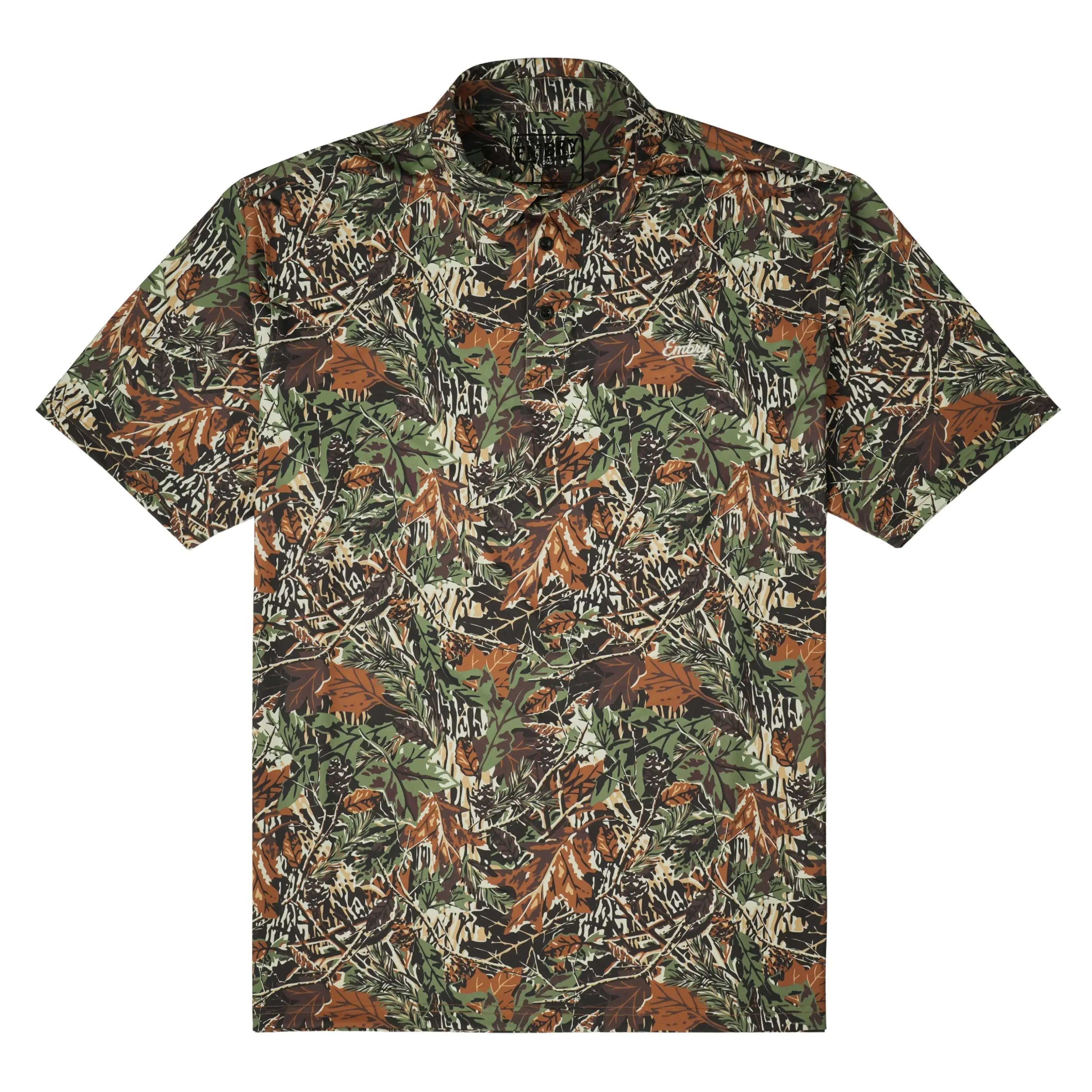 Forest Performance Polo Menswear Top Outdoor Hunting Fishing Polyester Casual Fabric