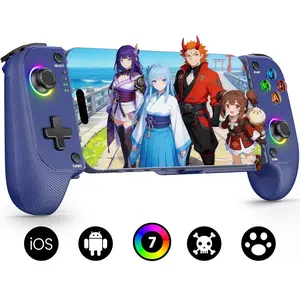 MC1 Phone Controller for ( Model)/Android - Hall Effect Joystick,  Grip, Case-Friendly, Mobile Gaming Controller with 7 Lights Color, Travel Dust Bag, Turbo, Triggers(Blue)