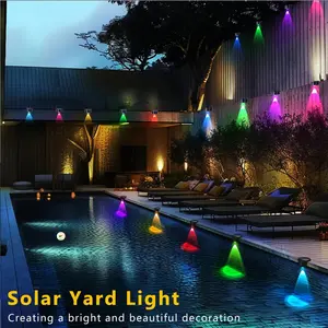 Solar Pool Lights RGB, 4-Pack Waterproof Pool Edge Lights, Color Changing Solar Deck Lights for Stairs, Backyard, Step & Outdoor Decoration lamp shower