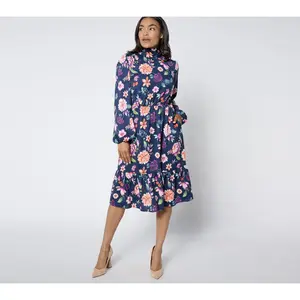 Studio Park X Ali Carr Petite Tiered Ruffle Dress with Bow