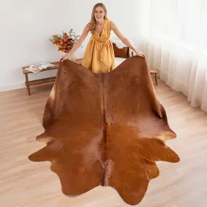 Solid Brown Cowhide Rug