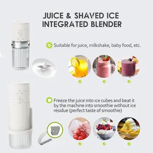 Shaved Ice Machine & Juice Blender 2 in 1, Snow Cone Machine Ice Shaver Machine, Portable  6 Blades Blender for Shakes and Smoothies, Cordless Electric, Rechargeable, BPA Free