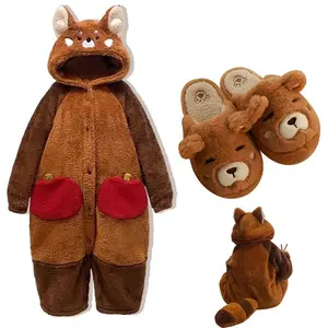 AdultRaccoonCosplayCostumeRobesKigurumiUnicornOnesieAnimeNightgownHalloweenCartoonBearPajamasWinter