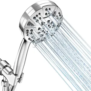 High Pressure 8-mode Shower Head with 5 ft Stainless Hose and Bracket,-in Wash to Tub, Corner,Tile & Pets