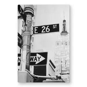 212 MAIN Artistic Aluminium York City Street Sign Wall Artwork - 24x36 in Lightweight White Industrial Metal Print, NYC Vibe Home Aesthetic Room Decor, Ideal Gift
