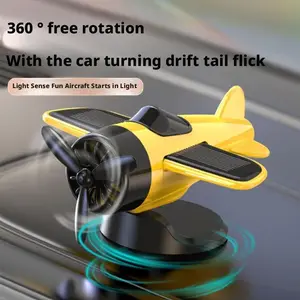 Solar Powered Airplane Car Dashboard Ornament – Spinning Dashboard Airplane Model, Drifting Propeller Car Exterior Decoration Accessories, Car Decals, Vehicle Exterior Decoration, Car Accessory
