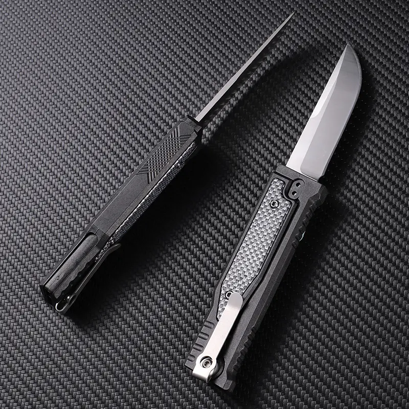Tactical Folding Pocket Knife, Carbon Fiber Handle, High-Hardness Stainless Steel Blade, EDC Everyday Carry Cutlery for Outdoor Survival
