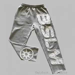 Men's Autumn Winter New Sweatshirt Personality Street Style High Street Hip Hop Letter Embroidery Fashion Casual Pants Unisex Menswear Trouser Grey Sweatpant Activewear Athletic Sport Sportswear(Sheets)
