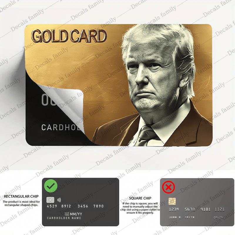 2pcs Funny and Quirky Golden Card Skin | Durable PVC Privacy Protection Stickers, Suitable for Credit Cards, Bank Cards, and Transit Cards - Scratch-Resistant, Street Style Fashion Accessory